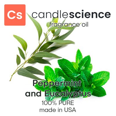 Аромаолія CandleScience - Peppermint and Eucalyptus (М'ята і евкаліпт), 5 мл CS045